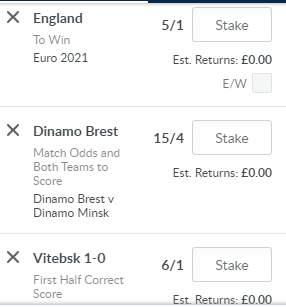 Treble Bet Odds 