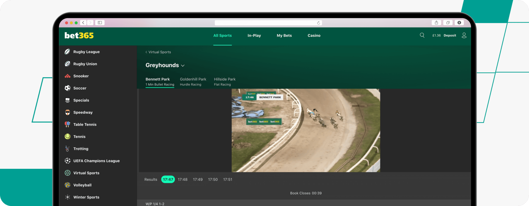 greyhounds betting on bet365