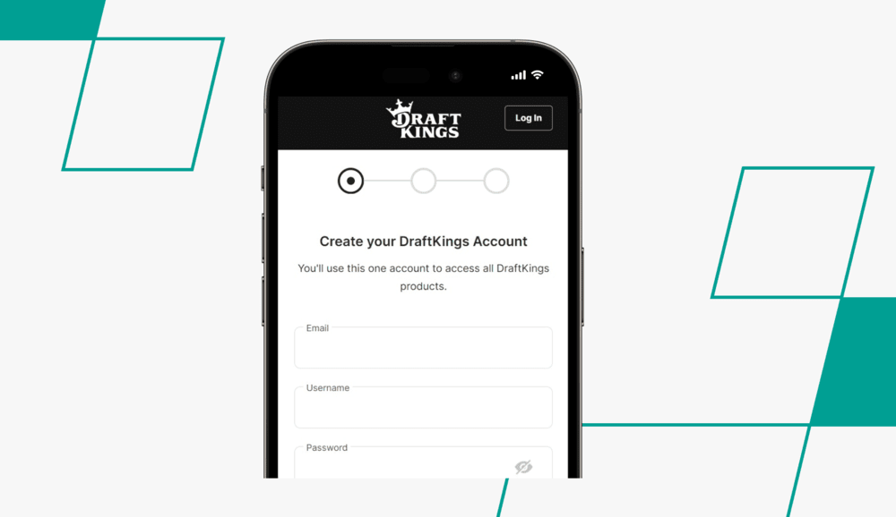 screenshot of draftkings sign up page